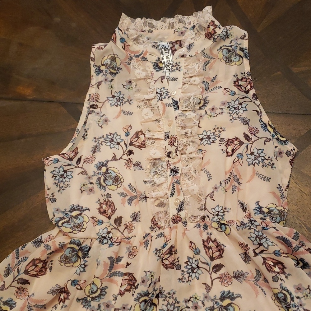 Knitworks Girls Pink, Purple, Teal  Sleeveless Lace Layered Sundress Size 10 - Picture 2 of 10